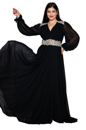 Rochie Brooke lunga neagra [5]