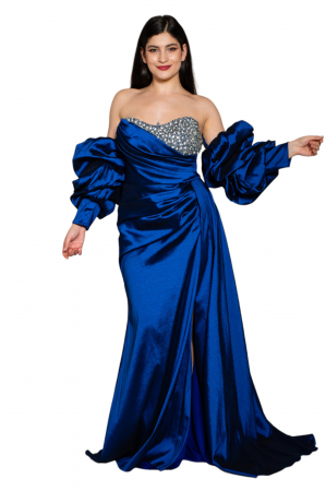 Rochie Brooklyn lunga bleumarin [8]