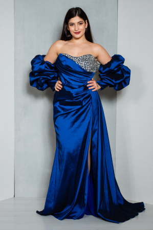 Rochie Brooklyn lunga bleumarin [2]