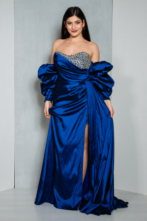 Rochie Brooklyn lunga bleumarin [3]