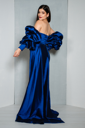 Rochie Brooklyn lunga bleumarin [5]