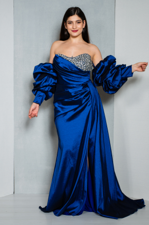 Rochie Brooklyn lunga bleumarin [0]