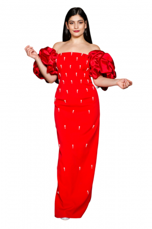 Rochie Bryce lunga rosie [8]