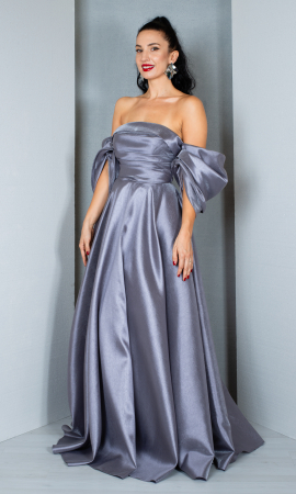 Rochie Brylee lunga gri [2]