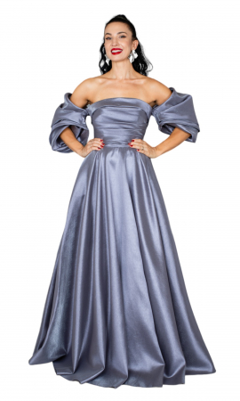 Rochie Brylee lunga gri [4]
