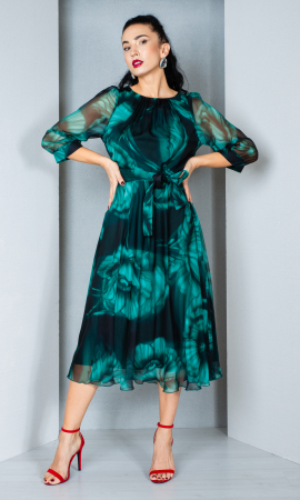 Rochii midi - Rochie Bryony midi verde