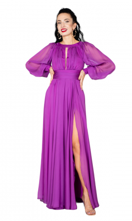 Rochie Caitlyn lunga mov [4]