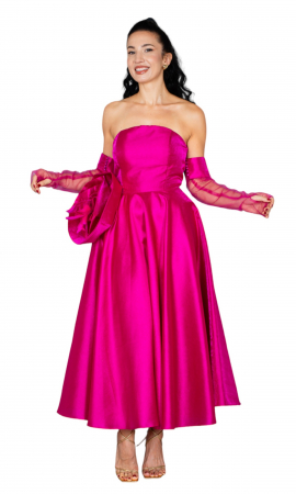 Rochie Cali midi fucsia [4]