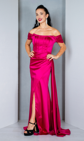 Rochie Calliope lunga fucsia [2]
