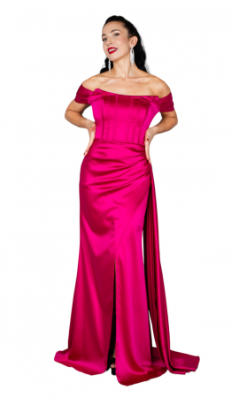 Rochie Calliope lunga fucsia [4]