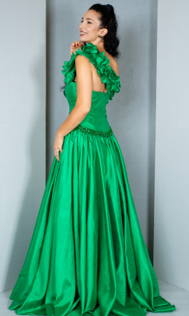 Rochie Carmen lunga verde [3]