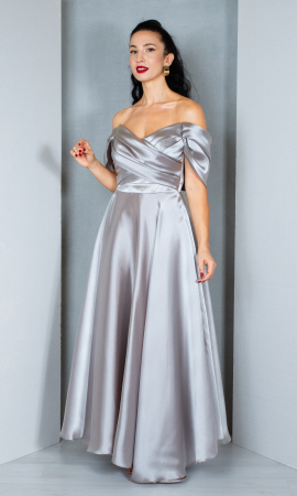 Rochii de banchet - Rochie Carolina midi argintie