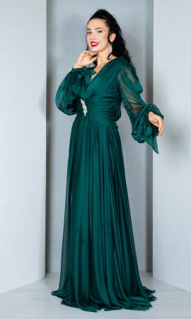 Rochie Cassie lunga verde [2]