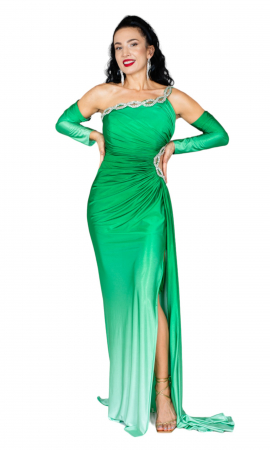 Rochie Chiara lunga verde [4]