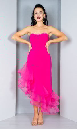 Rochii de nasa - Rochie Cienna midi fucsia