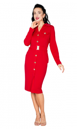 Rochie Coral midi rosie [4]
