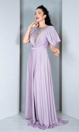 Rochie Cristina lunga pudra [2]