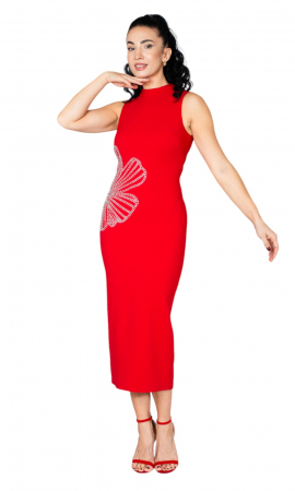 Rochie Dallas midi rosie [4]