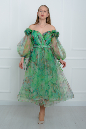 Rochie midi verde [0]