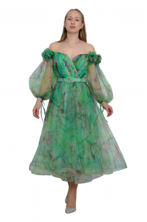 Rochie midi verde [4]