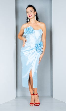 Rochii de banchet - Rochie Daphne midi bleu