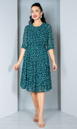 Rochii midi - Rochie Daria midi verde