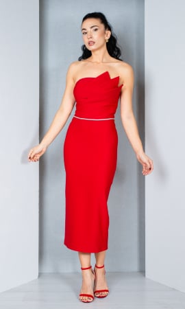 Rochii de banchet - Rochie Davina midi rosie