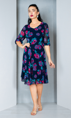 Rochii midi - Rochie Dawsyn midi bleumarin