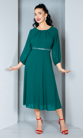 Rochii de banchet - Rochie Delanie midi verde