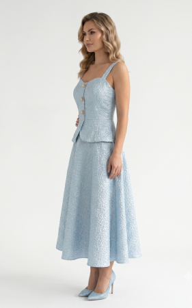 Rochii marimi mari - Rochie din jacquard Harleigh midi bleu