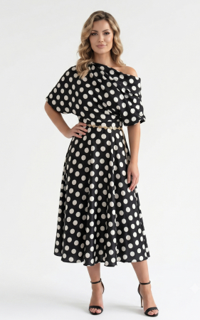 Rochii marimi mari - Rochie din satin Halo midi negru2