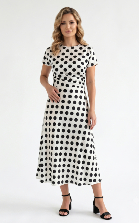 Rochii marimi mari - Rochie din satin Harlee midi alba