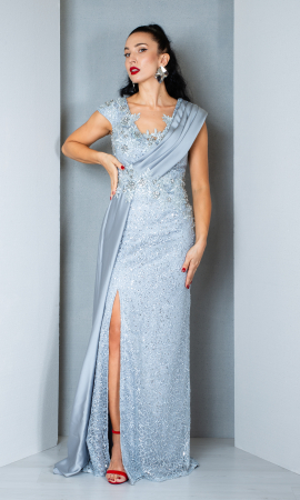 Rochii de seara - Rochie Elise lunga argintie