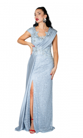 Rochie Elise lunga argintie [4]