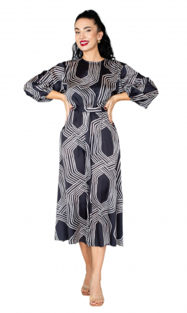 Rochie Elizabeth midi neagra [4]