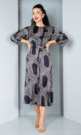 Rochii fabricate in Romania - Rochie Elizabeth midi neagra