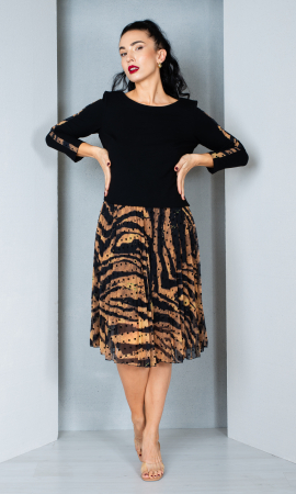 Rochii fabricate in Romania - Rochie Elsie midi neagra