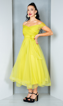 Rochie Emilia midi galbena [2]
