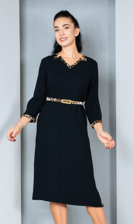 Rochii fabricate in Romania - Rochie Ehlani midi neagra