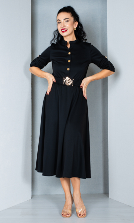 Rochii fabricate in Romania - Rochie Evie midi neagra