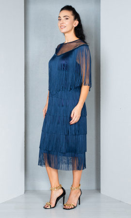 Rochie Faye midi bleumarin [3]