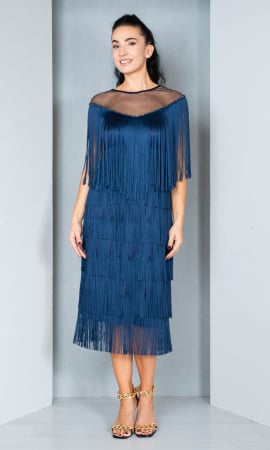 Rochii de banchet - Rochie Faye midi bleumarin