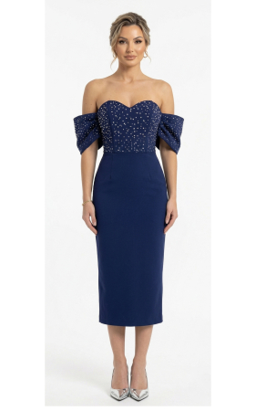Vara - Rochie Farryn midi bleumarin
