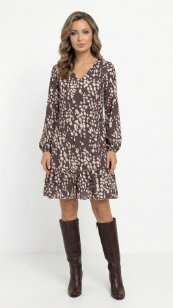 Vara - Rochie Favor scurta maro