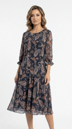 Rochii marimi mari - Rochie Finn midi bleumarin