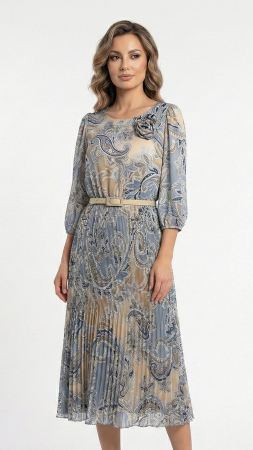 Rochii domnisoare de onoare - Rochie Fraidy midi bleu