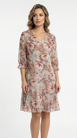 Rochii elegante - Rochie Frimet midi pudra