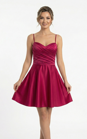 Femei - Rochie Gabriela scurta visinie