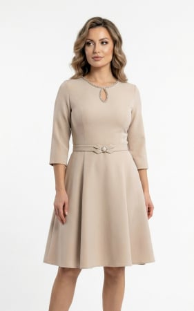 Rochii fabricate in Romania - Rochie Galaxy scurta bej