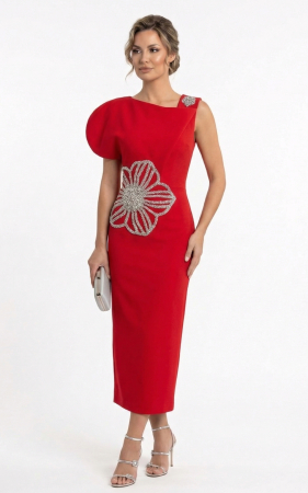 Femei - Rochie Genesis midi rosie